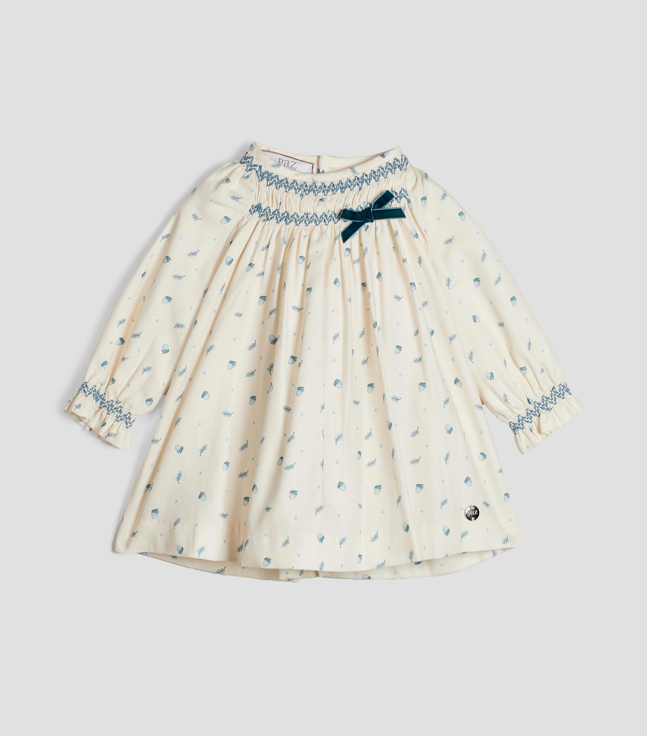 Vestido estampado manga larga Bebé